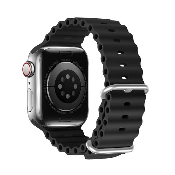 DUX DUCIS pasek OCEAN WAVE silikonowy do Apple Watch 42 / 44 / 45 mm czarny
