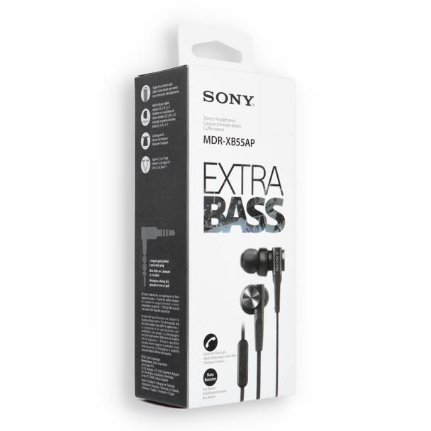 Słuchawki przewodowe douszne Jack 3,5 mm Sony MDR-XB55APB czarne