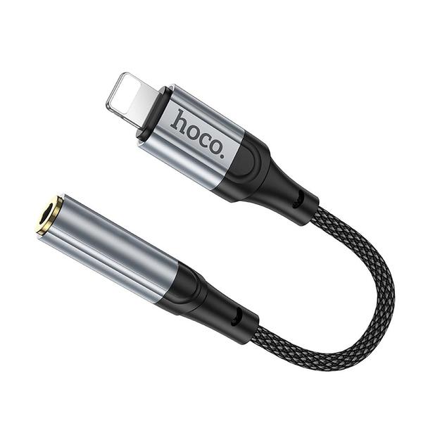 Adapter AUX Lightning do Jack 3,5 mm Hoco 0,12 m LS36A szary
