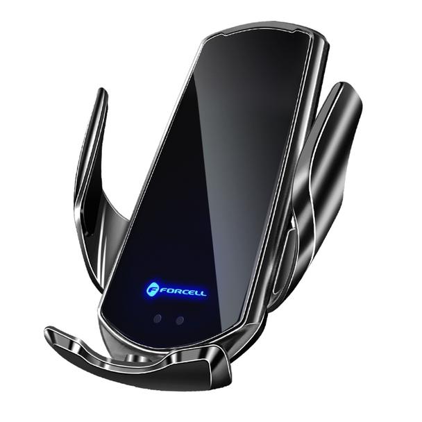 Uchwyt na telefon do samochodu indukcyjny automatyczny Forcell F-Grip HS1 Qi 15W do szyby / kratki czarny