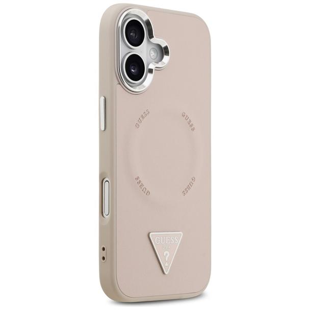 GUESS futerał do IPHONE 17 kompatybilny z MagSafe GUHMP17SPSDTSCMP (PU W/ Triangle Logo) różowy