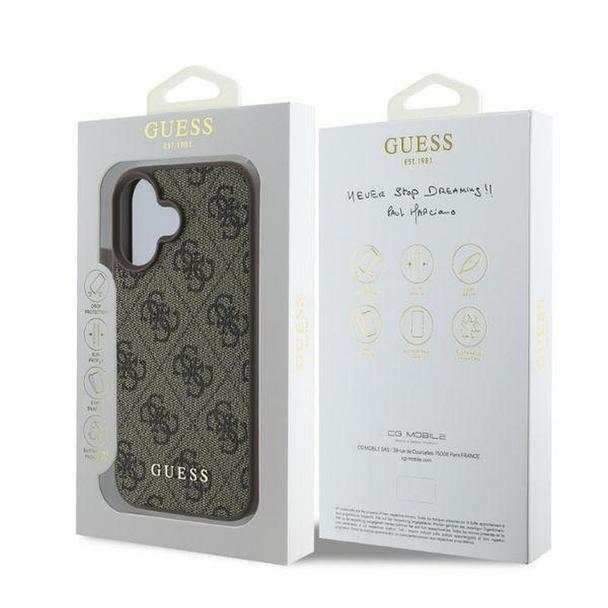 GUESS futerał do IPHONE 16 GUHCP16SG4GFBR (PU 4G Classic) brązowy