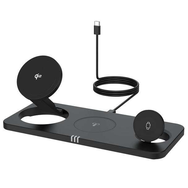 Ładowarka indukcyjna Forcell F-Energy 3w1 MagNetix USB C Qi2 20,5W zgodna z MagSafe czarna 0INT