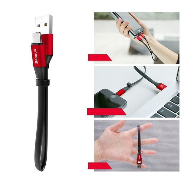 BASEUS kabel USB A do Lightning 2A Nimble CALMBJ-B91 0,23 m czarno czerwony