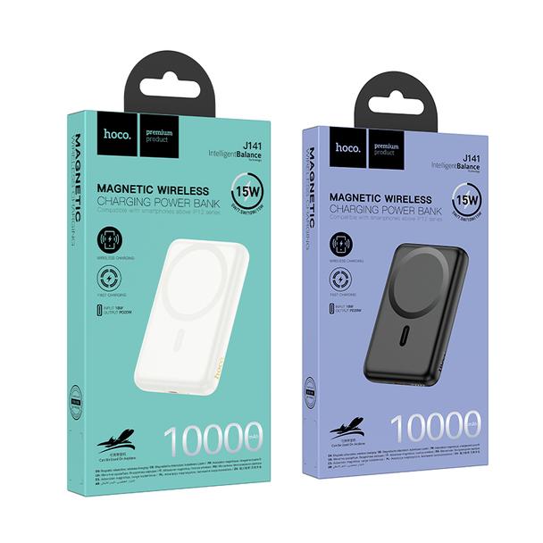 Powerbank zgodny z MagSafe Hoco 10000 mAh QC PD 2A 20W J141 biały