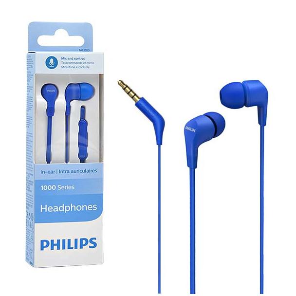 Słuchawki przewodowe douszne Jack 3,5 mm Philips TTAE1105BL niebieskie