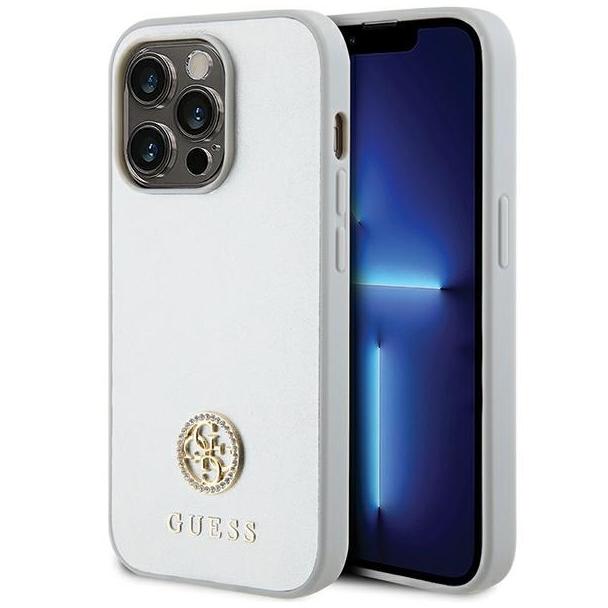 GUESS futerał do IPHONE 15 Pro GUHCP15LPS4DGPS (Strass Metal Logo) srebrny