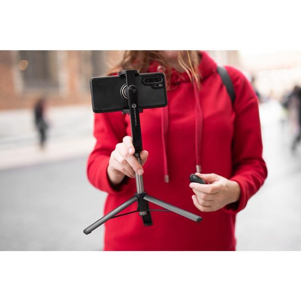 Selfie stick Forcell F-Grip S70M tripod z pilotem bezprzewodowym czarny 0INT
