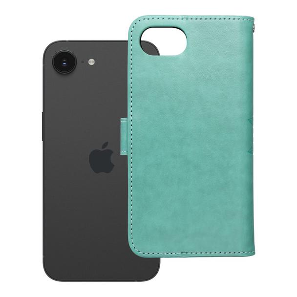 Etui z klapką na iPhone 16e (SE 4 2025) Mezzo Book mandala zielone