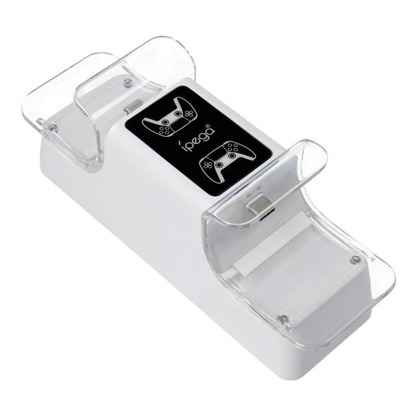 Stacja ładująca podwójna do padów PS5 DualSense iPega P5003 biała