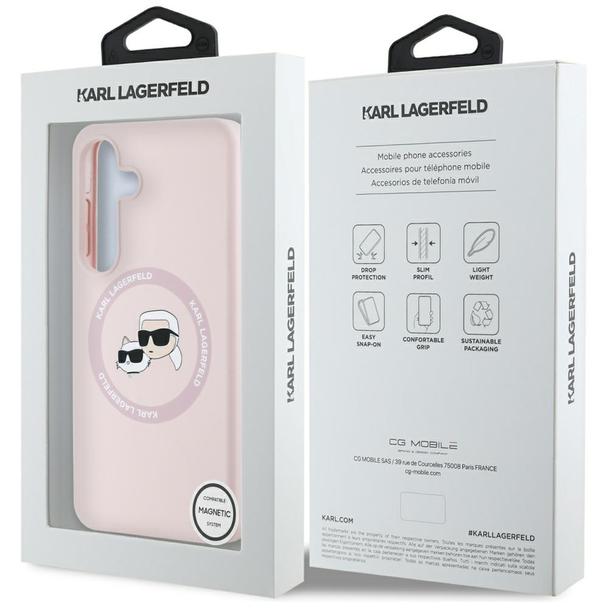KARL LAGERFELD futerał do SAMSUNG S25 KLHMS25SSKCHTCP (Magnetic Silicone Double Heads) różowy