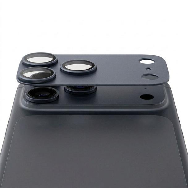 Szkło hartowane na aparat do iPhone 17 PRO AR+AF Full Metal niebieskie
