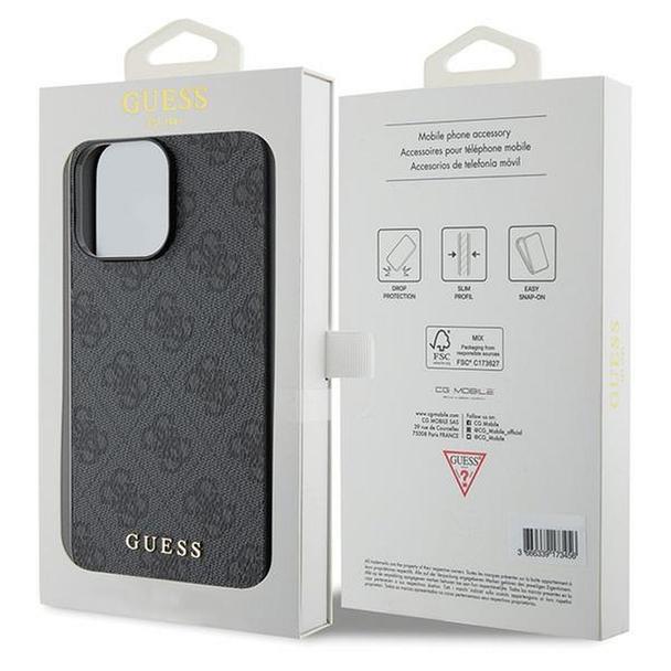 GUESS futerał do IPHONE 15 Pro GUHCP15LG4GFGR (4G Metal Logo) szary