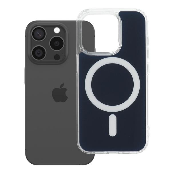Etui na iPhone 15 PRO Clear Fusion Mag Cover zgodne z MagSafe granatowe