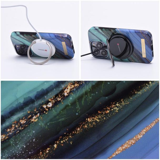 Etui na iPhone 14 Forcell F-Protect Mirage zgodny z MagSafe jade marble
