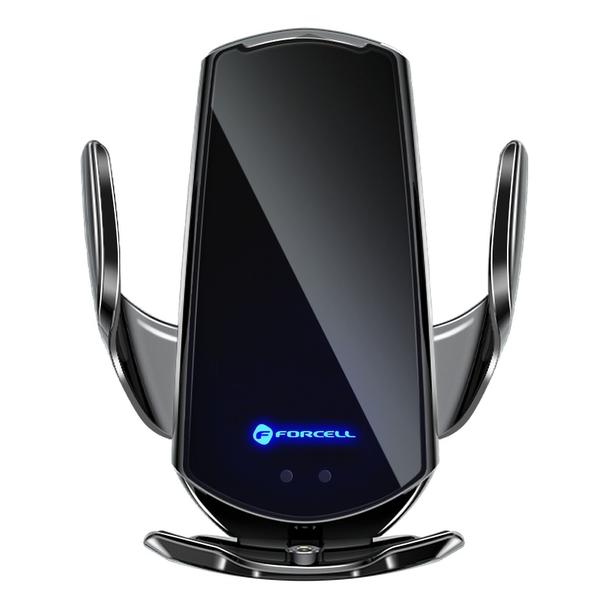 Uchwyt na telefon do samochodu indukcyjny automatyczny Forcell F-Grip HS1 Qi 15W do szyby / kratki czarny