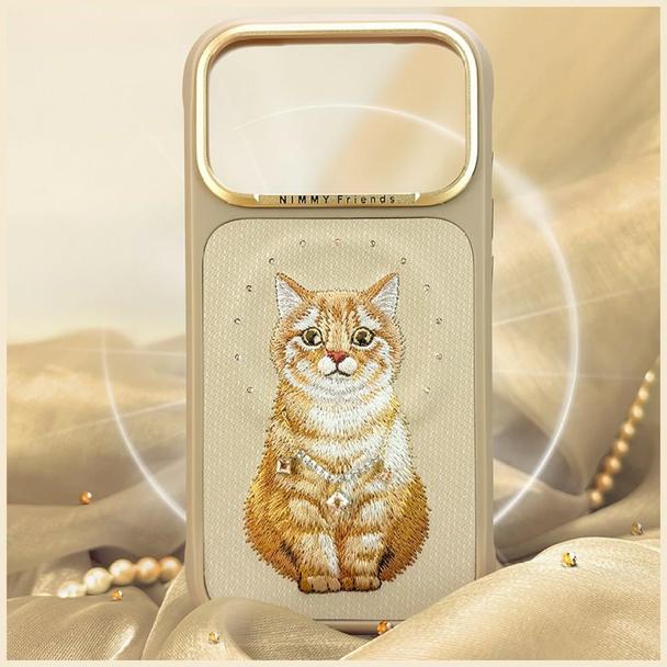 NIMMY futerał LUCKY FASHION CAT kompatybilny z MagSafe do IPHONE 18 Pro/17 Pro brązowy