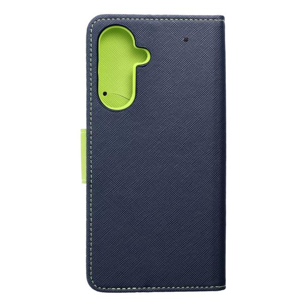 Etui z klapką na Samsung A56 Fancy Book granatowo-limonkowe