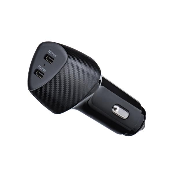Ładowarka samochodowa Forcell F-Energy Carbon 2 x USB C QC3.0 PD 3A 40W CC50-2C czarna