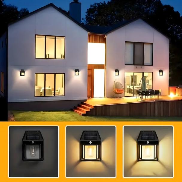 Lampa solarna LED do ogrodu elewacyjna RC-K-1536 czarna
