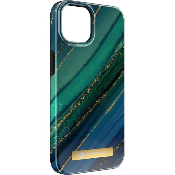 Etui na iPhone 14 Forcell F-Protect Mirage zgodny z MagSafe jade marble
