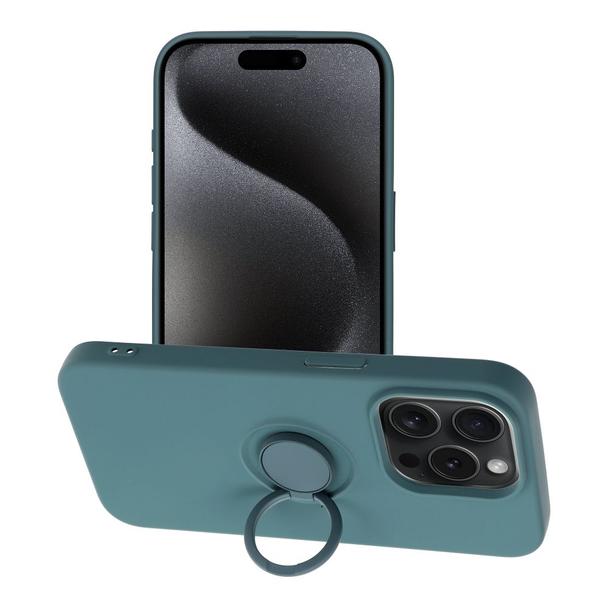 Futerał do iPhone 15 PRO Silicone Ring zielony