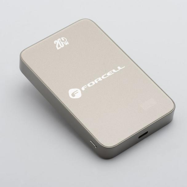 Powerbank zgodny z MagSafe Forcell F-Energy SuperSlim F10K8 QC4.0 PD3.0 15W 10000 mAh tytanowy pustynny 0INT