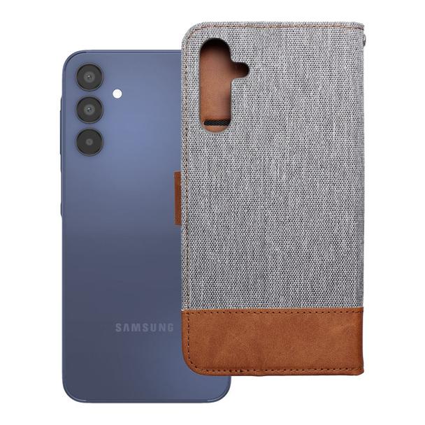Etui z klapką na Samsung A15 4G / A15 5G Jeans Book szare