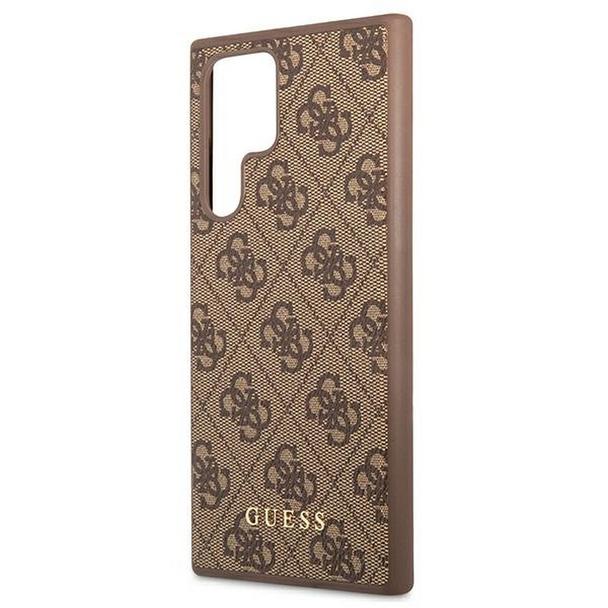 GUESS futerał do SAMSUNG S22 Ultra GUHCS22LG4GFBR (4G Metal Gold Logo) brązowy