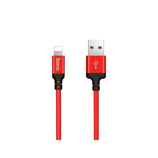 Kabel USB A do Lightning Hoco 1 m X14 czerwono czarny