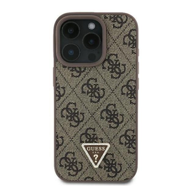 GUESS futerał do IPHONE 16 Pro Max GUHCP16XP4TDPW (PU Leather 4G Triangle Strass) brązowy