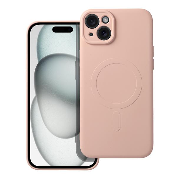 Futerał do iPhone 15 PLUS Silicone Mag Cover zgodny z MagSafe różowy