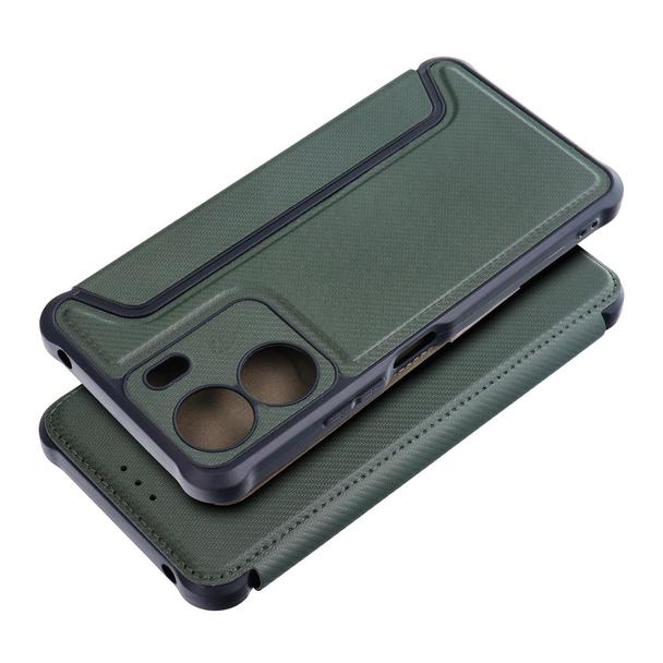 Etui z klapką na Xiaomi Redmi 13C Razor Book ciemnozielone