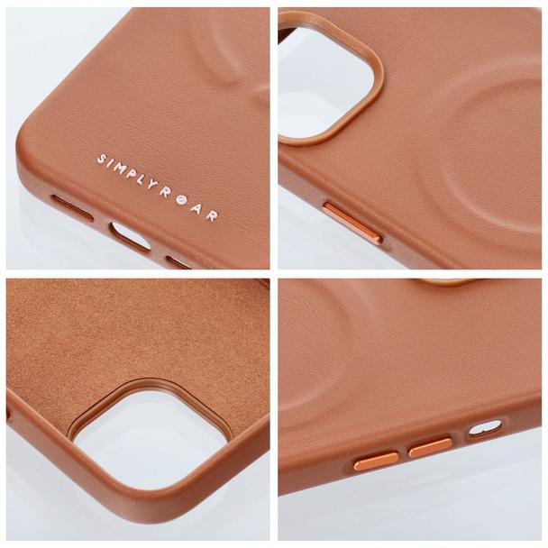 ROAR futerał LEATHER MAG kompatybilny z MagSafe do IPHONE 15 Pro Brązowy