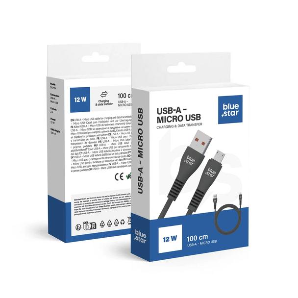 Kabel USB A do Micro USB Blue Star 2A 1 m DC99M czarny