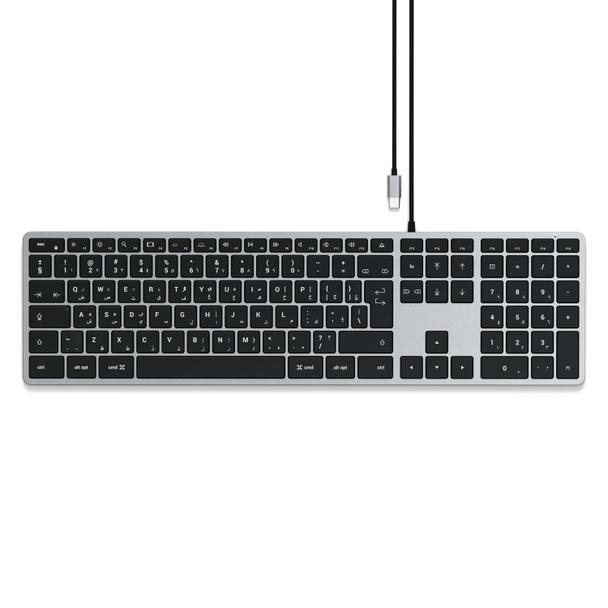 Klawiatura przewodowa USB C QWERTY Satechi Slim W3 Wired ST-UCSW3M szara