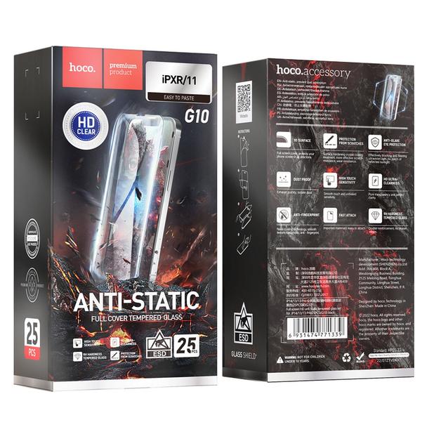 Szkło hartowane do iPhone XR / 11 Hoco HD Anti-static 25 sztuk G10