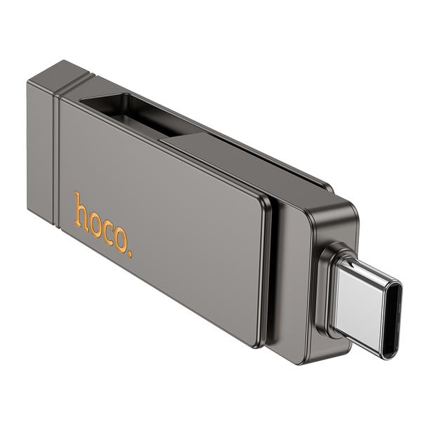 Pendrive 128GB USB 3.2 (USB A + USB C) Hoco UD15 szary