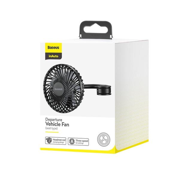 BASEUS wentylator / wiatrak samochodowy na zagłówek na USB czarny CXQC-B03.