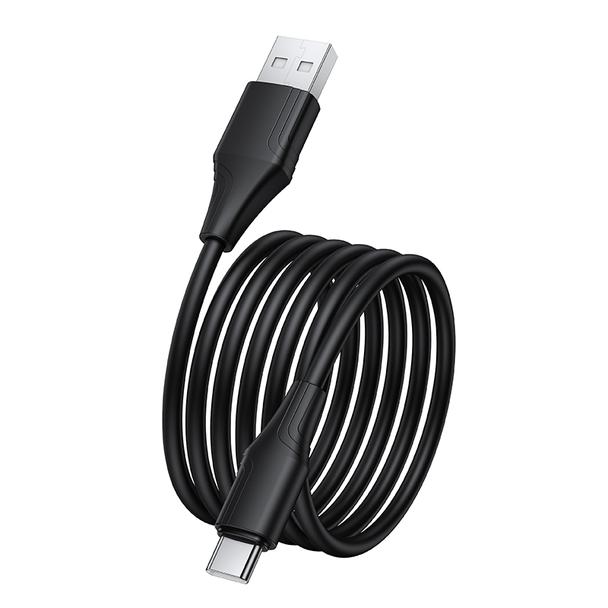 Kabel USB A do USB C Hoco 3A silikonowy 1 m X124 czarny