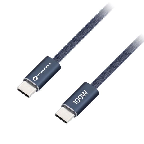 Kabel USB C do USB C Forcell F-Energy QC4.0 PD 5A 100W Cafule Color 1,2 m ACYH23 granatowy