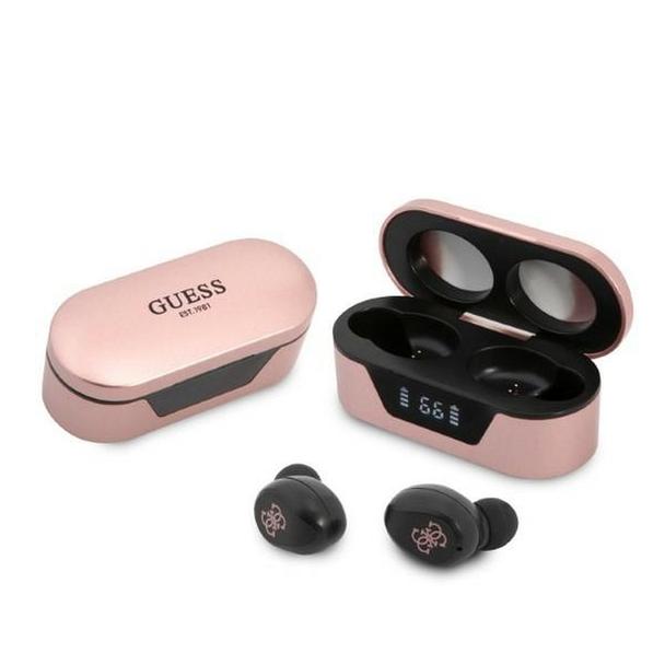 GUESS słuchawki bezprzewodowe bluetooth TWS + stacja dokująca GUTWST31EP (BT5 Classic) różowe