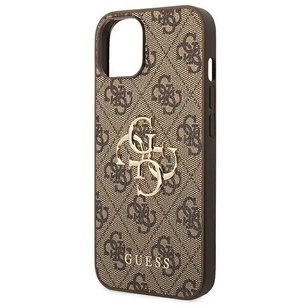 GUESS futerał do IPHONE 13 / 14 / 15 GUHCP14S4GMGBR (4G Big Metal Logo) brązowy