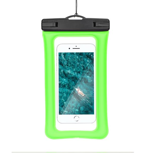 Etui na telefon uniwersalne wodoodporne z plastikowym zamknięciem AIRBAG zielone
