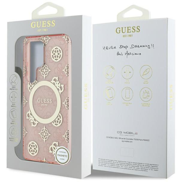 GUESS futerał do SAMSUNG S25 Ultra GUHMS25LH4PYEEP (Magnetic IML Peony on 4G Background) różowy