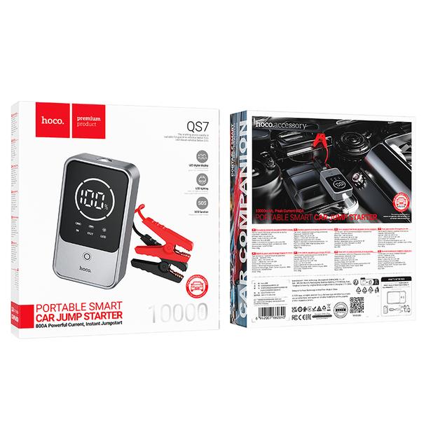 Powerbank 10000 mAh 2,4A 18W z funkcją rozruchu samochodu Hoco QS7 metaliczny szary