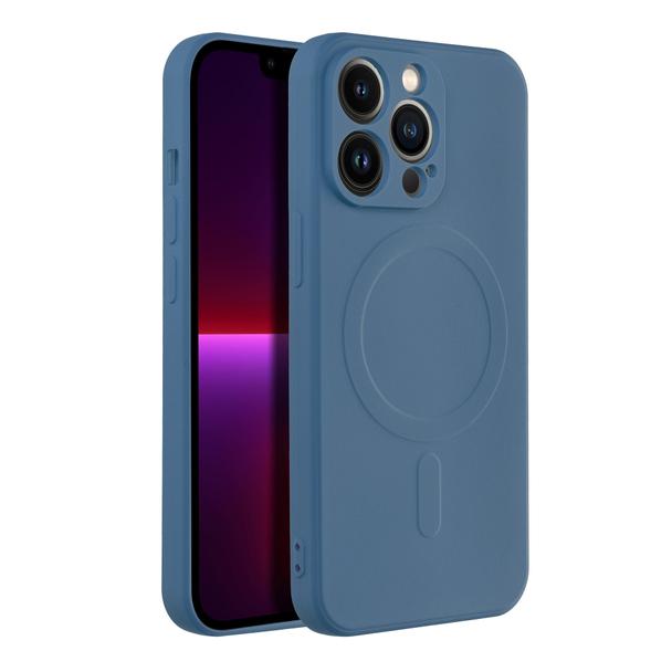 Futerał do iPhone 13 PRO Silicone Mag Cover zgodny z MagSafe niebieski