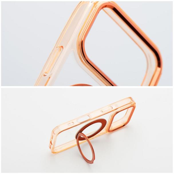 Etui na iPhone 17 Pro / 18 Pro Frame Circle Stand zgodne z MagSafe pomarańczowe
