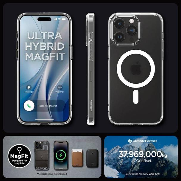 SPIGEN futerał ULTRA HYBRID MAG kompatybilny z MagSafe do IPHONE 16 Pro frost clear