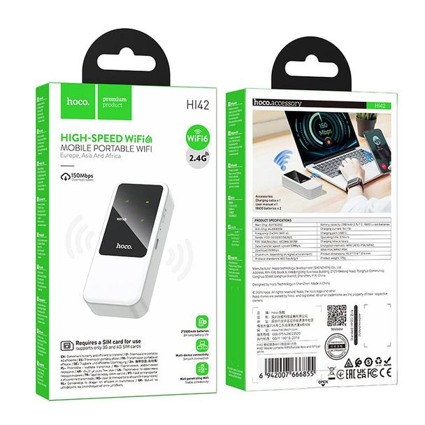 Router bezprzewodowy 4G LTE WiFi 6 Hoco HI42 biały